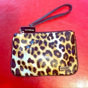 NWT Express leopard print wristlet